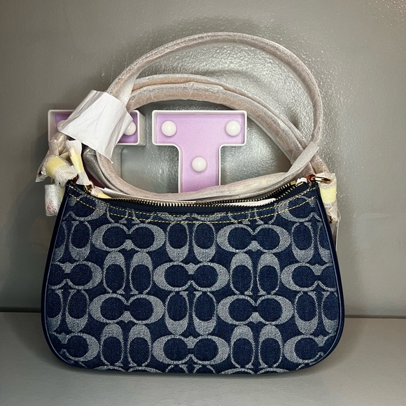 Coach Teri Mini Crossbody Bag In Signature Denim - Picture 9 of 13